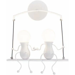 Lampada Da Parete Creativa A Doppia Testa Person Art Lampada Da Parete Lampada Da Parete Alla Moda Moderna Bianca Per L'Ufficio Del Bar Della Camera Da Letto