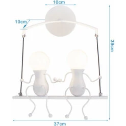 Lampada Da Parete Creativa A Doppia Testa Person Art Lampada Da Parete Lampada Da Parete Alla Moda Moderna Bianca Per L'Ufficio Del Bar Della Camera Da Letto -Negozio al dettaglio Paulmann 51783660 5