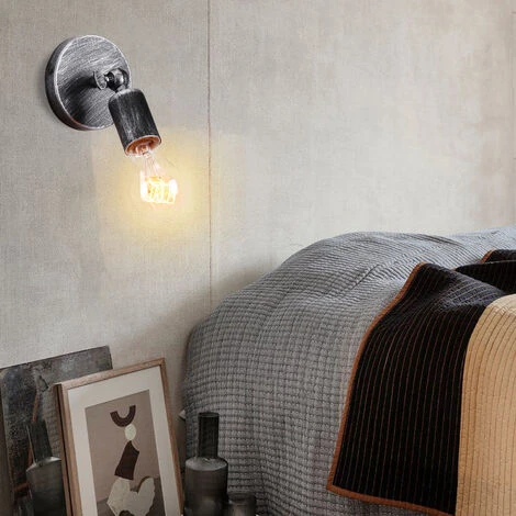 2PCS Applique Da Parete In Ferro Metallo Lampada Da Parete Regolabile Ad Angolo Applique Parete Retrò Creativo Per Bar Caffetteria Argento 5 2PCS Applique Da Parete In Ferro Metallo Lampada Da Parete Regolabile Ad Angolo Applique Parete Retrò Creativo Per Bar Caffetteria Argento - immagine 3