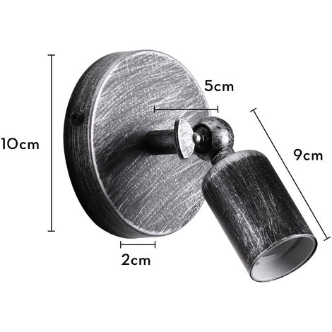 2PCS Applique Da Parete In Ferro Metallo Lampada Da Parete Regolabile Ad Angolo Applique Parete Retrò Creativo Per Bar Caffetteria Argento 7 2PCS Applique Da Parete In Ferro Metallo Lampada Da Parete Regolabile Ad Angolo Applique Parete Retrò Creativo Per Bar Caffetteria Argento - immagine 5