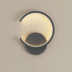 Applique Da Parete A Led Minimalista Nordico Applique Da Muro Creativa Moderna Lampada Da Parete Rotonda Per Camera Da Letto Bar Ufficio Studio Caffè Nero,Bianco Caldo