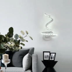 LED Lampada Da Parete In Cristallo, 12W Applique Da Parete In Alluminio Stile Nordico, Applique In K9 Cristallo Per Camera Da Letto Soggiorno Comodino Bianco Freddo -Negozio al dettaglio Paulmann 52072755 3