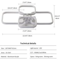 Plafoniera LED, Lampada Da Soffitto Moderna 52W 4680 Lumen, Plafoniere Da Soffitto Quadrato 6000K, Per Soggiorno, Cucina, Cucina, Camera Da Letto -Negozio al dettaglio Paulmann 52072789 4