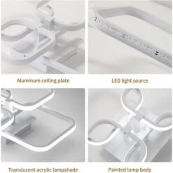 Plafoniera LED, Lampada Da Soffitto Moderna 52W 4680 Lumen, Plafoniere Da Soffitto Quadrato 6000K, Per Soggiorno, Cucina, Cucina, Camera Da Letto -Negozio al dettaglio Paulmann 52072789 5