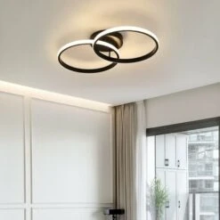 Lampada Da Soffitto LED, Plafoniera Led Soffitto In Circolare, Plafoniera Moderna 4500K Luce Naturale 42W 3360 Lumen Per Camera Da Letto Soggiorno Studio In Ufficio (Nero 4500K)