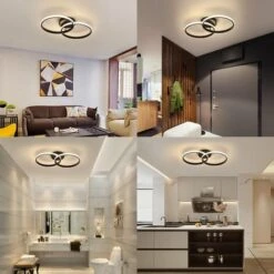 Lampada Da Soffitto LED, Plafoniera Led Soffitto In Circolare, Plafoniera Moderna 4500K Luce Naturale 42W 3360 Lumen Per Camera Da Letto Soggiorno Studio In Ufficio (Nero 4500K) -Negozio al dettaglio Paulmann 52072795 5