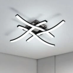 Negozio al dettaglio Paulmann 40 Plafoniera Moderna Lampadario,Lampada Da Soffitto Da 24W,6500K Luce Bianca Fredda,4 Wave Design Luce Led Per Cucina Soggiorno Camera Da Letto Illuminazione Decor