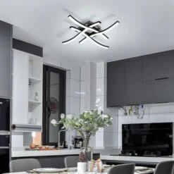 Plafoniera Moderna Lampadario,Lampada Da Soffitto Da 24W,6500K Luce Bianca Fredda,4 Wave Design Luce Led Per Cucina Soggiorno Camera Da Letto Illuminazione Decor -Negozio al dettaglio Paulmann 52072816 4