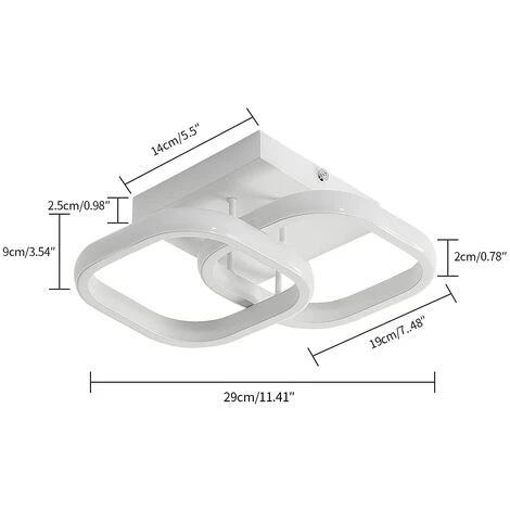 Plafoniera A LED, Lampada Da Soffitto Moderna 24W 2040LM, Lampadario Acrilico Bianca, Plafoniera Per Sala Da Pranzo, Cucina Studio, Luce Bianca Fredda / 6000K 7 Plafoniera A LED, Lampada Da Soffitto Moderna 24W 2040LM, Lampadario Acrilico Bianca, Plafoniera Per Sala Da Pranzo, Cucina Studio, Luce Bianca Fredda / 6000K - immagine 5