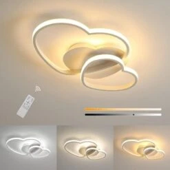 Lampada Da Soffitto A LED Dimmerabile, Design Moderno A Forma Di Cuore, Lampada Da Soffitto A Schermo In Acrilico, Lampadario In Metallo Per Sala Da Pranzo, Plafoniere Da Cucina (Bianco)