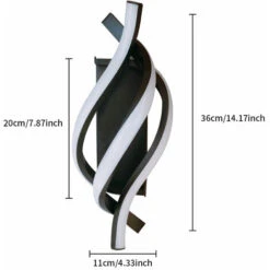 Aplique LED Da Parete Interno, Lampada Da Parete Moderna 18W 1620 Lumen, Applique Interno Design Curvo 6000K Nero Per Camera Da Letto, Studio -Negozio al dettaglio Paulmann 52072892 5