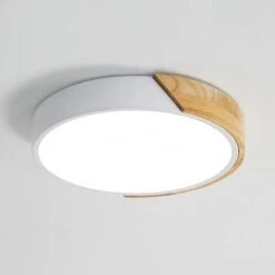 Plafoniera LED Soffitto 24W, Lampada Da Soffitto Moderna Rond Bianco Freddo (6000K), Plafoniere In Legno Per Soggiorno Cucina Bagno Camera Da Letto Corridoio 30cm