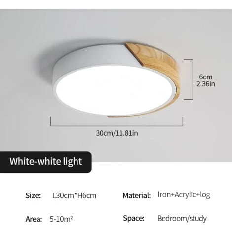 Plafoniera LED Soffitto 24W, Lampada Da Soffitto Moderna Rond Bianco Freddo (6000K), Plafoniere In Legno Per Soggiorno Cucina Bagno Camera Da Letto Corridoio 30cm 6 Plafoniera LED Soffitto 24W, Lampada Da Soffitto Moderna Rond Bianco Freddo (6000K), Plafoniere In Legno Per Soggiorno Cucina Bagno Camera Da Letto Corridoio 30cm - immagine 4