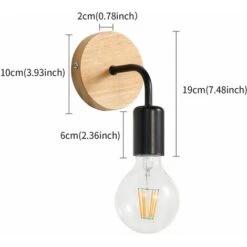 Applique Da Parete Interno In Legno, Lampada Da Parete Vintage 2 Pezzi, Lampada A Muro Per Soggiorno, Camera Da Letto, Decorazione Industriale (lampadine Non Incluse) -Negozio al dettaglio Paulmann 52072903 5