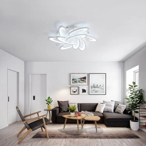 Plafoniera A Led Dimmerabile, Lampada Da Soffitto 81W 7290 Lumen, 9 Teste Lampara Acrilico Con Telecomando, Per Soggiorno Camera Da Letto Sala Da Pranzo 4 Plafoniera A Led Dimmerabile, Lampada Da Soffitto 81W 7290 Lumen, 9 Teste Lampara Acrilico Con Telecomando, Per Soggiorno Camera Da Letto Sala Da Pranzo - immagine 2