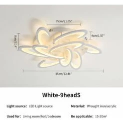 Plafoniera A Led Dimmerabile, Lampada Da Soffitto 81W 7290 Lumen, 9 Teste Lampara Acrilico Con Telecomando, Per Soggiorno Camera Da Letto Sala Da Pranzo 11 Plafoniera A Led Dimmerabile, Lampada Da Soffitto 81W 7290 Lumen, 9 Teste Lampara Acrilico Con Telecomando, Per Soggiorno Camera Da Letto Sala Da Pranzo -Negozio al dettaglio Paulmann 52072910 5