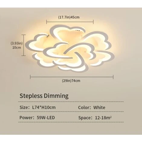 Lampadario LED, 108W 8640lm Plafoniera LED Soffitto, Lampadario A Forma Di Amare Per Camera Da Letto, Soggiorno, Cucina, Dimmerabile 3000-6500K 6 Lampadario LED, 108W 8640lm Plafoniera LED Soffitto, Lampadario A Forma Di Amare Per Camera Da Letto, Soggiorno, Cucina, Dimmerabile 3000-6500K - immagine 4