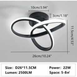 Plafoniera LED Da Soffitto, Lampadario LED Acrilico 22W, Lampada Da Soffitto Plafoniera Moderna Per Corridoi Balconi Vani Scale, 6000K Luce Bianca Fredda, Diametro 24cm -Negozio al dettaglio Paulmann 52072931 4