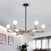 Plafoniera Vintage, Lampada Da Soffitto Industriale 6 Teste, Lampadario In Ferro Nero E Oro Per Sala Da Pranzo, Soggiorno, Camera Da Letto -Negozio al dettaglio Paulmann 52072955 1