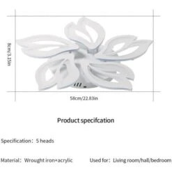 LED Plafoniera, 60W Moderna Lampada Da Soffitto, Plafoniere Da Soffitto 6000lm 6000K Bianco Freddo Per Soggiorno, Cucina, Cucina, Camera Da Letto,5heads/70CM -Negozio al dettaglio Paulmann 52072964 4