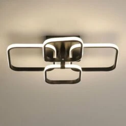 Plafoniera LED Soffitto Moderna 42W, Lampadario Soggiorno 4000K 3780LM Con 4 Quadrati, Luce Neutra Apparecchio Per Camere Da Letto Corridoio Ufficio