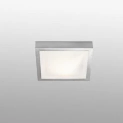 Faro Tola-1 - Plafoniera Da Bagno A Filo Con 1 Luce Piccola Quadrata In Alluminio, Bianco IP44, E27 -Negozio al dettaglio Paulmann 52715382 3