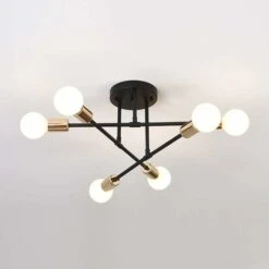 Negozio al dettaglio Paulmann 32 Plafoniera Moderna, Lampada Vintage A 6 Luci, Lampadario Industriale A Sospensione Base E27, Per Cucina Soggiorno Camera Da Letto