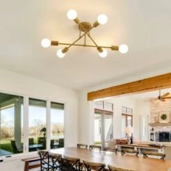 Lampada A Sospensione Da Soffitto Vintage Con 6 Luci E27 Lampade Da Soffitto In Metallo Lampadario Da Soffitto Moderno Per Camera Da Letto Soggiorno Cucina Sala Da Pranzo Corridoio (senza Lampadina) -Negozio al dettaglio Paulmann 52859943 4