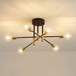 Plafoniera Industriale, Lampada Da Soffitto, Lampadario Industriale E27, Lampada A 6 Pendenti Per Soggiorno Camera Da Letto (lampadina Non Inclusa)