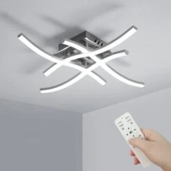 Plafoniera A LED Dimmerabile, Plafoniera Moderna 24W Colore E Luminosità Dimmerabili Con Telecomando, Plafoniera Dimmerabile 2700K-6000K Per Camera Da Letto, Soggiorno, Cucina, Camera Dei Bambini