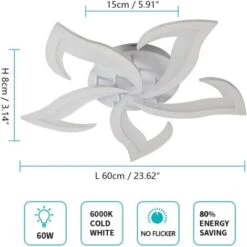 Plafoniera A LED, Plafoniera Moderna 60W 4500LM, Plafoniera Moderna A Petalo Per Soggiorno Cucina Bagno Camera Da Letto Sala Da Pranzo (Bianco Iteddo 6000K, Diametro 60cm) -Negozio al dettaglio Paulmann 52860073 3