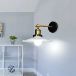 2PCS 22CM Retro Applique Da Parete Per Interni Luce A Muro In Ferro Industriale Lampada A Muro Vintage Per Camera Da Letto Corridoio Ristorante Bianco -Negozio al dettaglio Paulmann 52861559 3