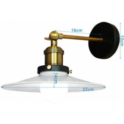 2PCS 22CM Retro Applique Da Parete Per Interni Luce A Muro In Ferro Industriale Lampada A Muro Vintage Per Camera Da Letto Corridoio Ristorante Bianco -Negozio al dettaglio Paulmann 52861559 5