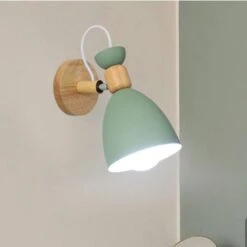 Lampada Da Parete Stile Moderno Bambino, Applique Da Muro Nordica Colori E27 Per Studio Corridoio Camera Da Letto (Colore: Verde)