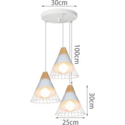Luce Pendente Vintage Retrò Bianco Lampadari A Sospensione Moderna Industriale, Paralume In Metallo 60W Massimo 3 Portalampada 1 -Negozio al dettaglio Paulmann 52862891 5