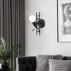 Humanoid Creativo Lampada Da Parete Interno Applique Da Parete Moderna Lampada A Muro Applique Candelabro E27 Per Camera Da Letto, Soggiorno, Camera Per Bambini, Corridoio, Scala -Negozio al dettaglio Paulmann 53418221 4