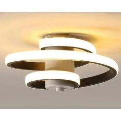 Plafoniera LED Moderno Lampada Da Soffitto LED 24W, Creativo Plafoniera Design In Alluminio Spirale Linea, Lampadario Nero Per Soggiorno Camera Da Letto Sala Cucina Corridoio