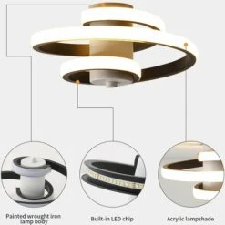 Plafoniera LED Moderno Lampada Da Soffitto LED 24W, Creativo Plafoniera Design In Alluminio Spirale Linea, Lampadario Nero Per Soggiorno Camera Da Letto Sala Cucina Corridoio -Negozio al dettaglio Paulmann 53418337 4