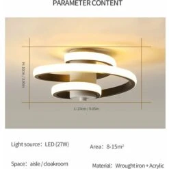Plafoniera LED Moderno Lampada Da Soffitto LED 24W, Creativo Plafoniera Design In Alluminio Spirale Linea, Lampadario Nero Per Soggiorno Camera Da Letto Sala Cucina Corridoio -Negozio al dettaglio Paulmann 53418337 5