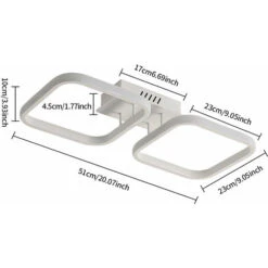 Plafoniere LED, Moderna Lampade Da Soffitto LED 2 Quadrate Bianche Per Cucina, Camera Da Letto, Corridoio, 30W Plafoniera A LED In Acrilico, Diametro 50cm -Negozio al dettaglio Paulmann 53418356 5