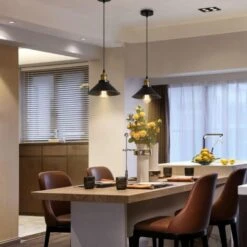 Lampadario A Sospensione Industriale Lampadario A Soffitto Nero, Φ22cm Per Lampadine E27 Lampadario A Soffitto Vintage Paralume In Metallo Per Sala Da Pranzo Soggiorno Cucina Camera Da Letto Ristorant -Negozio al dettaglio Paulmann 54019083 3