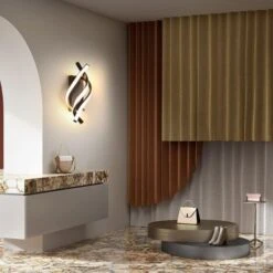 Applique A LED, Lampada Da Parete Moderna 18W Design Curvo IP20, Luce Bianca Calda 3000K, 1200 Lumen, Nero, Per Camera Da Letto, Studio [Classe Di Efficienza Energetica A+++] -Negozio al dettaglio Paulmann 54019098 3