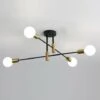 Lampadari Lampadario Industriale, Plafoniera Sputnik, Plafoniera In Metallo A 4 Luci Ø72cm Per Soggiorno Camera Da Letto Cucina, Base E27, Senza Lampadina [Classe Di Efficienza Energetica A+++]
