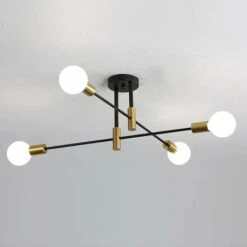 Lampadari Lampadario Industriale, Plafoniera Sputnik, Plafoniera In Metallo A 4 Luci Ø72cm Per Soggiorno Camera Da Letto Cucina, Base E27, Senza Lampadina [Classe Di Efficienza Energetica A+++]