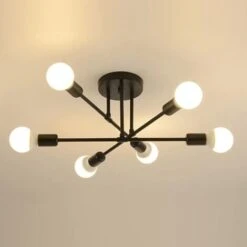 Lampadario Sputnik 6 Luci, Finitura Verniciata Nera E27 Lampada A Sospensione Lampada Da Soffitto Industriale Vintage Da Applicare Al Soggiorno, Camera Da Letto, Sala Da Pranzo, Bar (senza Lampadina)