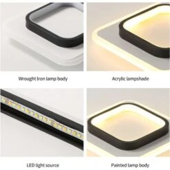 Plafoniere Quadrate Da 22 W, Plafoniere A LED, Lampada Da Soffitto 3500 K Per Bagno, Soggiorno, Camera Da Letto, Cucina, Corridoio (bianco Caldo) -Negozio al dettaglio Paulmann 54019145 5