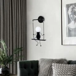 Lampada Da Parete A LED Per Interni, Lampada Da Comodino Per Bambini Swing, Lampada Da Parete Per Interni Creativa Adatta Per Corridoio Soggiorno Camera Da Letto, E27, Lampadina Non Inclusa, 220v, IP2 -Negozio al dettaglio Paulmann 54019170 4