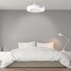 Ventilatore 36W 1800Lm Illuminazione A LED Cct Variabile Telecomando 50.000H - Bianco[HO-LEDFAN-12-W] (HO-LEDFAN-12-W)