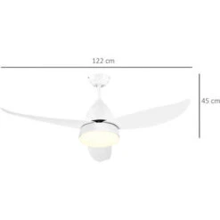 HOMCOM Ventilatore Da Soffitto 3 Lame Con Luce LED E Telecomando Incluso, 6 Velocità, Per Interni, Φ122x45cm, Bianco 9 HOMCOM Ventilatore Da Soffitto 3 Lame Con Luce LED E Telecomando Incluso, 6 Velocità, Per Interni, Φ122x45cm, Bianco -Negozio al dettaglio Paulmann 55292211 3