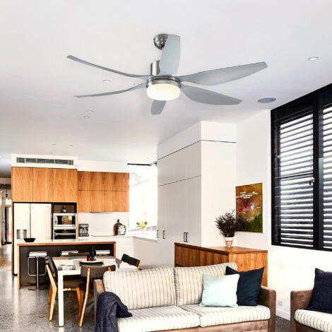 HOMCOM Ventilatore Da Soffitto Con Luce E Telecomando Incluso, 6 Velocità, Φ132x40cm 4 HOMCOM Ventilatore Da Soffitto Con Luce E Telecomando Incluso, 6 Velocità, Φ132x40cm - immagine 2